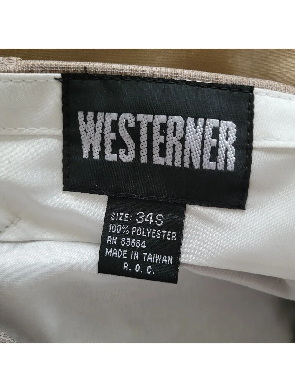 Westerner Men's 34x30 Mauve Taupe Textured Western Style Dress Pants NEW Vintage